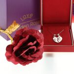 Love Ajándékcsomag Fém Rózsával, Ezüst Nyaklánccal és Szív Párnával 4