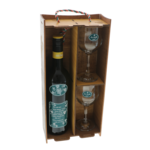 Set cadou Momentul Potrivit vin personalizat si pahare cutie lemn 7