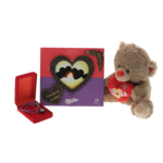 Personalized gift set picture and message with brown teddy bear 2