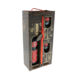 I love you personalized wine gift set with glasses in a wooden box 3
