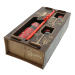 I love you personalized wine gift set with glasses in a wooden box 6