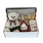 Teddy bear gift set with white rose Valentine 7
