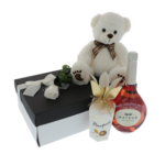 Teddy bear gift set with white rose Valentine