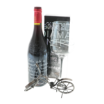 Set cadou Viata cu vin personalizat, pahar de cristal si bicicleta metalica