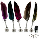Calligraphy gift set with colored goose feather