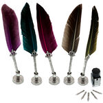 Calligraphy gift set with colored goose feather 1