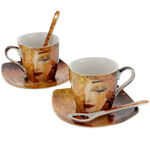 Set Doua Cani Espresso Gustav Klimt Golden Tears 1