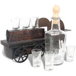 Train bottle and glasses stand 1