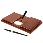 Brown Leather Desk Set 1