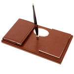 Brown Leather Desk Set 2