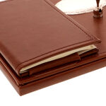 Brown Leather Desk Set 8