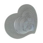 Sfânta Familie cu argint pe inimă lemn 38x31cm 3