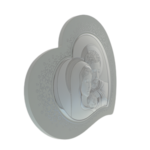 Sfânta Familie cu argint pe inimă lemn 38x31cm 4