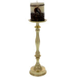 Golden metallic candlestick 32 cm 3