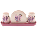 Salt and pepper shaker and napkin holder lavender 2