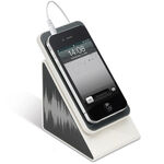 Mobile phone stand with speakers 1