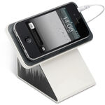 Mobile phone stand with speakers 2