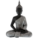 Statueta Buddha neagra cu haine argintii 2