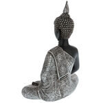 Statueta Buddha neagra cu haine argintii 4