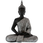 Statueta Buddha neagra cu haine argintii 7