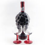 Grape wine bottle with 2 glasses 7