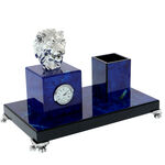 Desk stand with clock Highclass blue lion