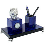 Desk stand with clock Highclass blue lion 2