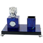 Desk stand with clock Highclass blue lion 3