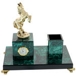 Green highclass desk stand with clock 4