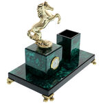 Green highclass desk stand with clock 3