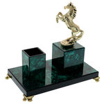 Green highclass desk stand with clock 5