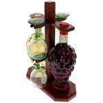 Wine Bottle Holder with 4 Glasses 2