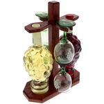 Wine Bottle Holder with 4 Glasses 3