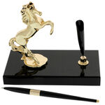 Highclass golden horse pen holder 5