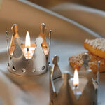 Crown napkin and tea light holder, silver, steel 7