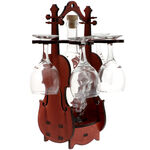 Wine bottle Holder with 4 Glasses Violin 2