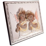 Silver plated icon with two angels 1