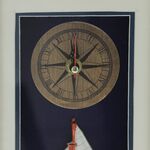 Painting with ship clock 43cm 5
