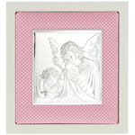 Guardian angel painting pink 14cm 2