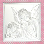 Guardian angel painting pink 14cm 6