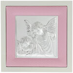 Pink guardian angel painting 20cm 2