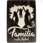 Wenge Wooden Wall Decoration Family with Boy 57cm