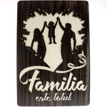 Tablou Lemn Wenge Familia cu Baietel 57cm 1