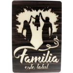 Tablou Lemn Wenge Familia cu Fetita 40cm 1