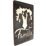 Tablou Lemn Wenge Familia cu Fetita 40cm 2