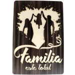 Tablou Lemn Wenge Familia cu Fetita 57cm