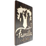 Tablou Lemn Wenge Familia cu Fetita 57cm 2