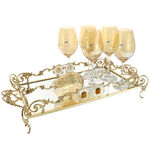 Luxurious Crystal gold-plated tray 62cm 5