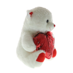 Ursulet de plus alb 45 cm cu inima brodata rosie 4