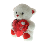 Ursulet de plus alb 45 cm cu inima brodata rosie 5